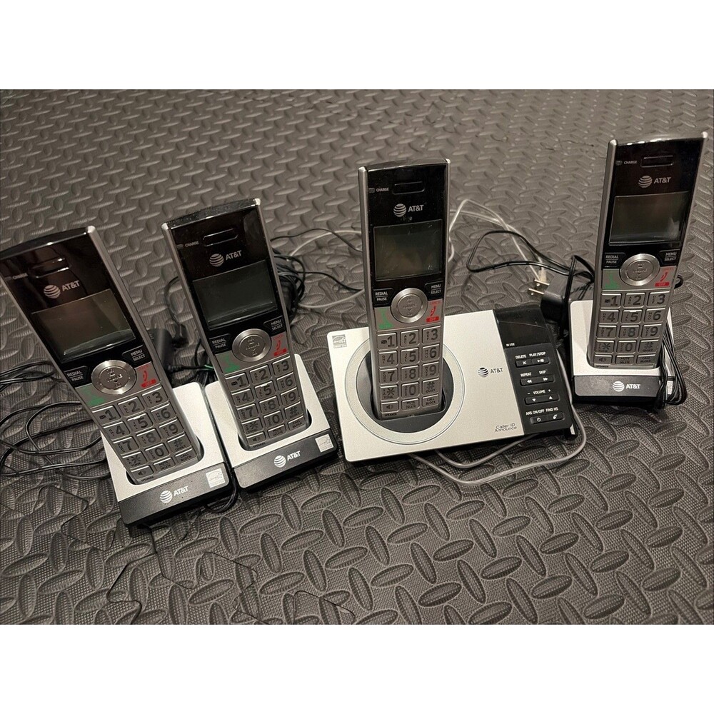 Rare AT&T 4 Handset Answering Machine Smart Call Blocker CL82407 Land Line Phone